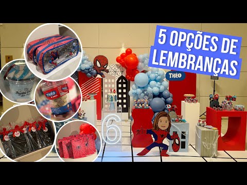 5 OPÇÕES DE LEMBRANÇAS PARA FESTA HOMEM ARANHA 6 ANOS