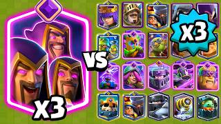 TRIO de MAGOS EVO vs TODAS LAS CARTAS x3 | EVOLUCION GRATIS | Clash Royale