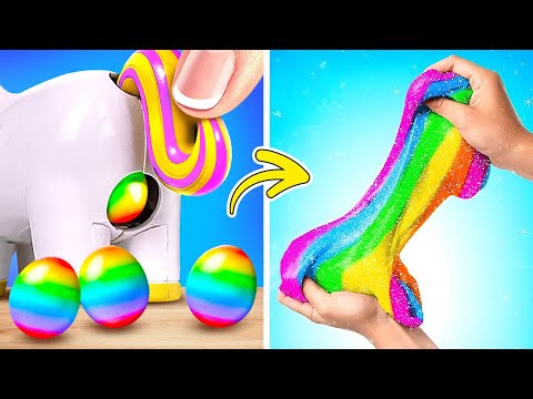 WOW! DIY Rainbow Slime Factory 🌈🦄 CRUNCHY And RAINBOW Slime | How To Make Cool Slime