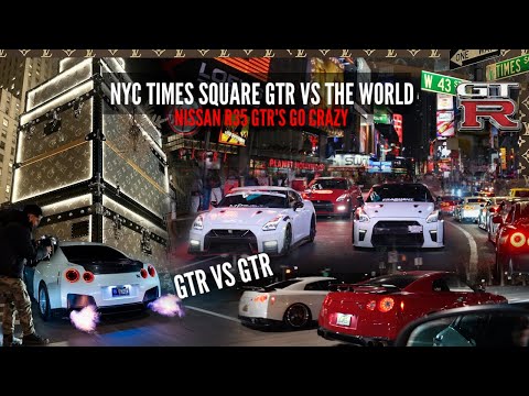 GTR NISMO INSANE 🔥 GTR VS GTR A TIME SQUARE TAKEOVER VIRAL #louisvuitton STORE HOLIDAYS IN NYC