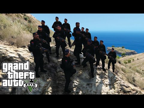 Pasukan Brimob Naik Gunung Gerebek Transaksi Senjata KKB || GTA 5 Mod Polisi Indonesia