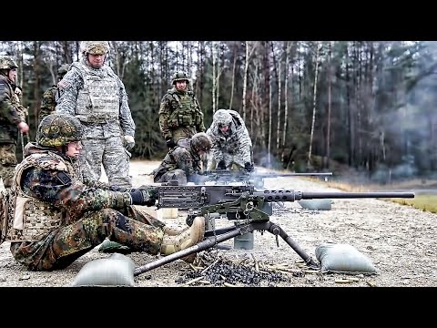 American Soldiers Train German Soldiers On U.S. Machine Guns