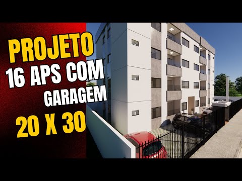 PROJETO 20 X 30 16 APARTAMENTOS 2/4 COM GARAGEM