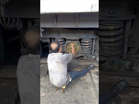 How to replace a punctured train wheel? #shorts