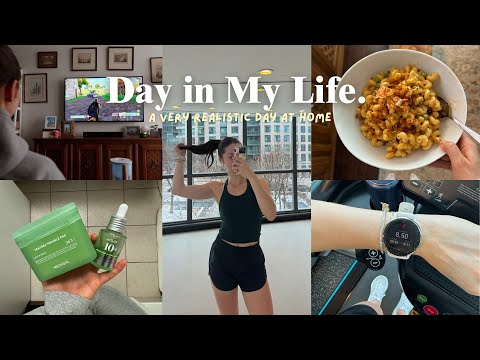 cozy day in my life ♡ realistic day at home, 8k run, home-cooked meals, + skincare faves | VLOG