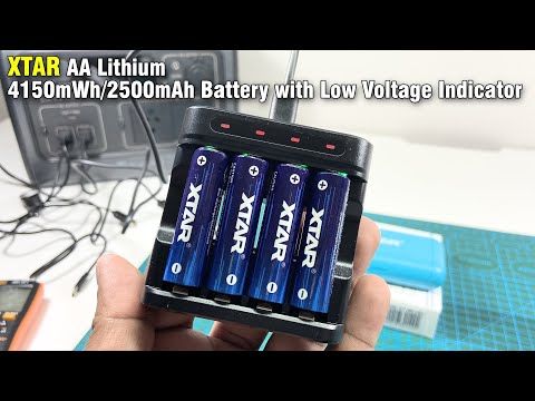 XTAR AA Lithium Battery Charger with Low Voltage Indicator 2500mAh