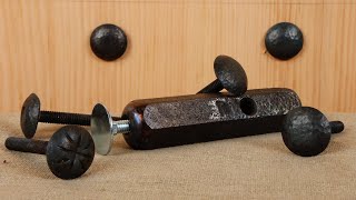 Forging Domed Headed Bolts to mimic the Clavos on old doors