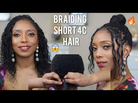 100% human hair mini pick and drop braids 😱 tutorial on short 4c natural hair | hot braids