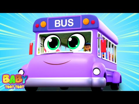 Wheels On The Bus Song, Fun Animated Cartoon Rhymes for Kids
