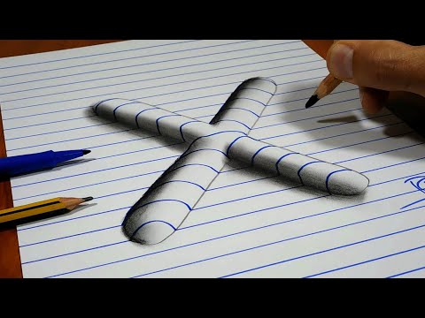 3D Trick Art On Line Paper, Round Letter X