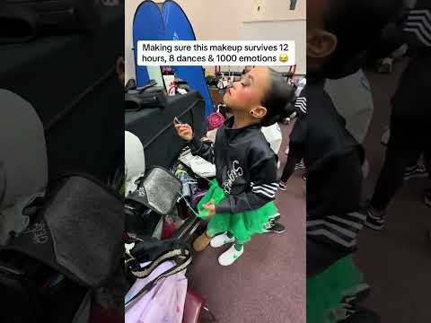 The less touch ups the better! Lol #dancer #makeup #settingspray #dancemoms #dancecompetition