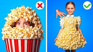 LEVANDO COMIDA ESCONDIDO PARA O CINEMA || Truques Simples E Ideias Inteligentes