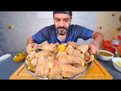 اكل باجة كراعين عجل وذيل ثور على الطريقة العراقية والمطاعم موكبانغ Iraqi Batcha Beef Feet & Oxtail