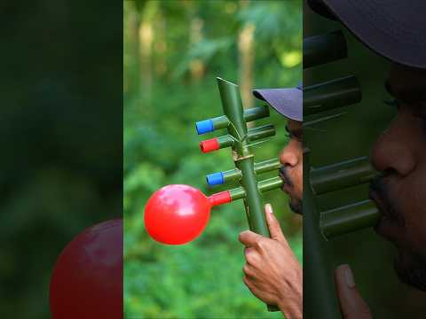 DIY Four Clour Balloone Slingshots with Bamboo #Bambooart #Slingshots #Bamboo