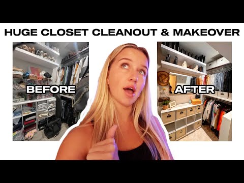 HUGE closet clean-out & MAKEOVER VLOG: (organization tips, fav products, BEFORE & AFTER)