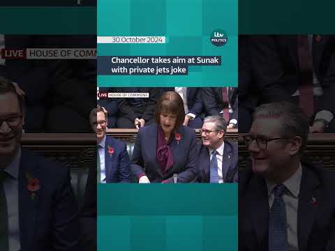 Chancellor takes aim at Sunak with private jets joke #itvnews #shorts