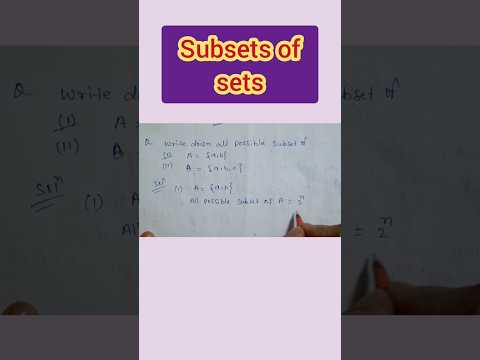 |subsets of sets|sets|#short #shortsvideo