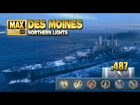 Cruiser  quot Des Moines quot   MVP on map Northern Lights   World of Warships