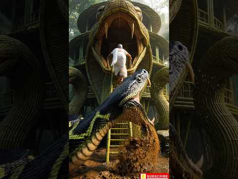 Grandma Built a Anaconda Bamboo Treehouse | Beautiful Handmade Bamboo Craft ๐#bamboohouse #shorts