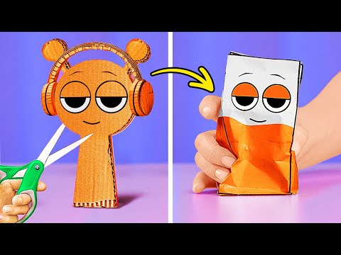 DIY RAINBOW SPRUNKI CRAFTS 🌈✨CARDBOARD & PAPER SQUISHY FUN! 📦✂️