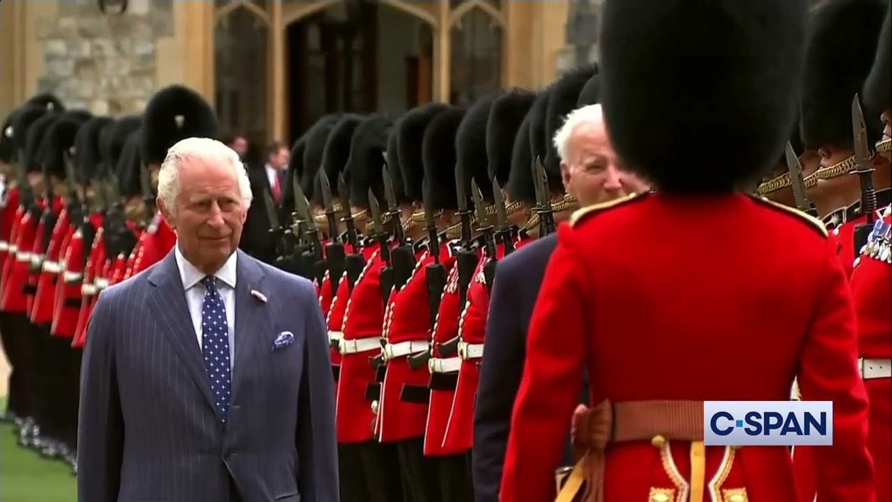 President Biden arrives at Windsor Castle to meet with King Charles III