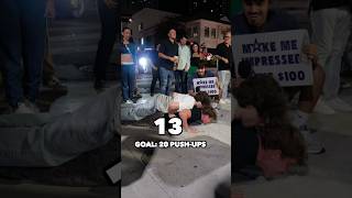 He attempts 20 pushups with his friend on his back