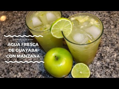 AGUA DE GUAYABA CON MANZANA Y LIMON / Agua de limon con Manzana