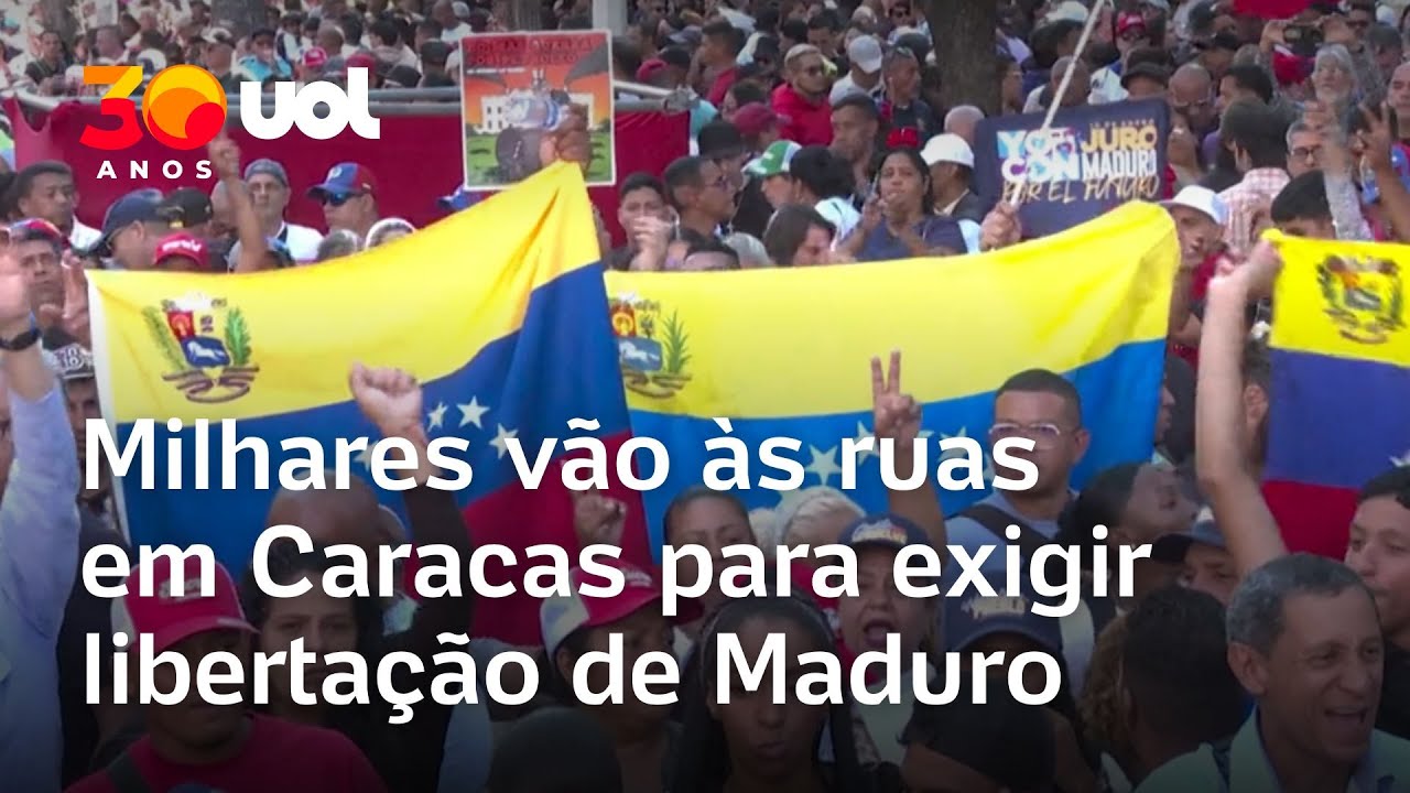 Venezuela tem manifestações contra a prisão de Maduro pelos EUA manifestantes marcharam em Caracas