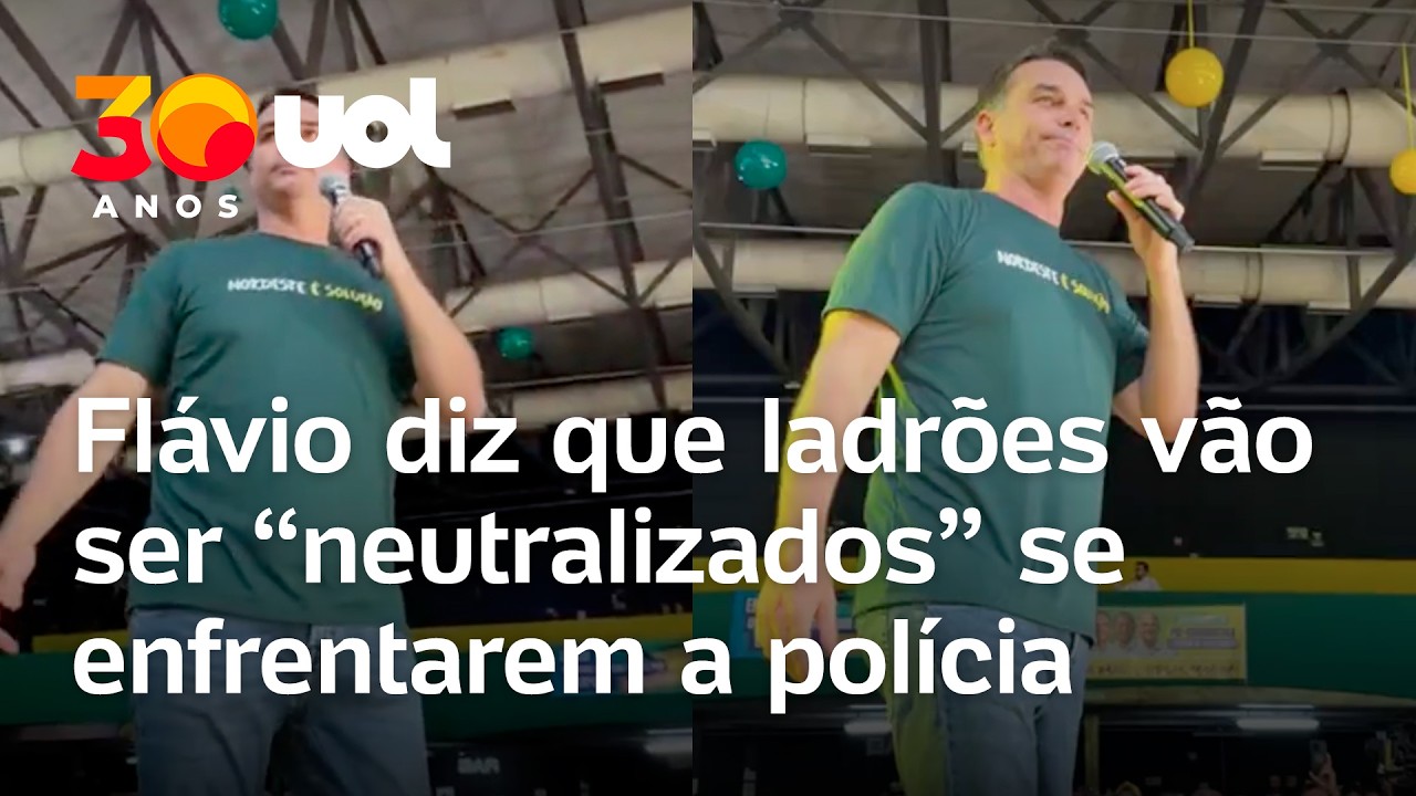 Flávio Bolsonaro diz que ‘bandidos’ serão ‘neutralizados’ se enfrentarem polícia caso seja eleito