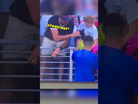 Grown Man Steals Kid’s Hat At Tennis Game