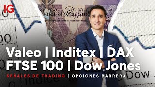 Valeo, Inditex, DAX, FTSE 100, Dow, Plata, Oro, Gas Natural | SEÑALES DE TRADING con Sergio Ávila