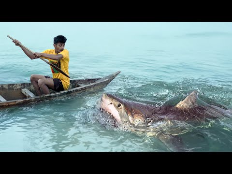 Shark Attack on Fishing Boat 9 | A great White Shark Attack Short Movie