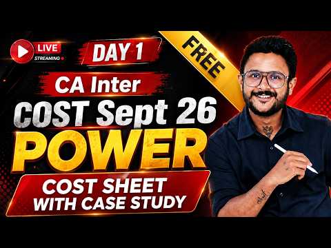 COST FREE POWER FAST TRACK SEPT'26 I CA INTER  ONE SHOT I DAY- 1 COST SHEET I CA AMIT SHARMA (AIR30)
