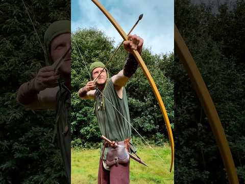Hitting the post with leaf tip arrow #robinhood #medieval #history #bowandarrow