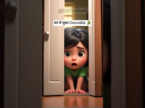 घर मे घुसा Crocodile 🐊 #shorts #ai #new #story #trending #viral #cartoon #shortvideo #short
