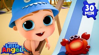 Ouch! The Sand Is HOT! 🔥❄️ Baby John Learns Opposites | Little Angel 😇 | 🔤 Sing Along Songs 🔤