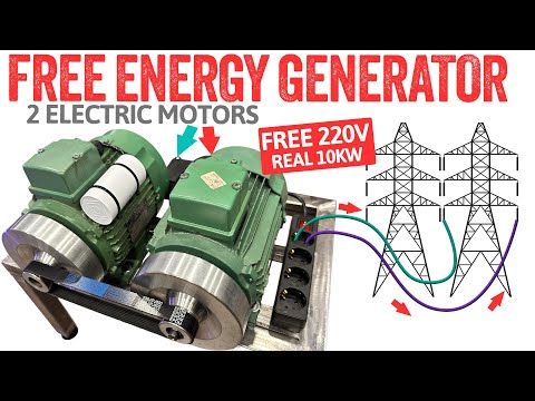 10KW! Free Energy with Two Electric Motors💡⚡💡Liberty Engine 5.0