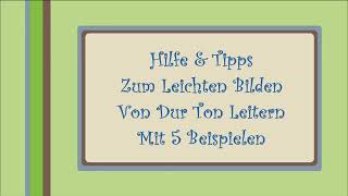 wichtige Dur Tonleitern C Dur / F Dur / G Dur  / D Dur / B Dur der Musik Praxis Bilden Erkennen