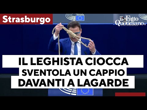 Mutui, il leghista Ciocca sventola un cappio davanti a Lagarde: "Cittadini strangolati"