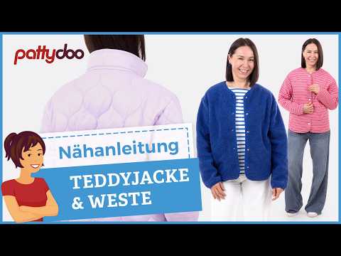 DIY Tutorial Teddyjacke oder Weste für die Übergangszeit nähen 🌷 Auch super aus Stepper!