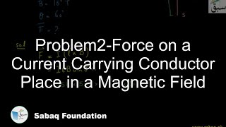 Problem2-Force on a Current Carrying Conductor Place in a Magnetic Field