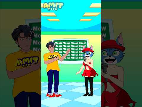 Cute Cat [Meow Meow] Challenge~ Motu Patlu funny Cartoon | Bhuter Cartoon #ahorts #cartoon