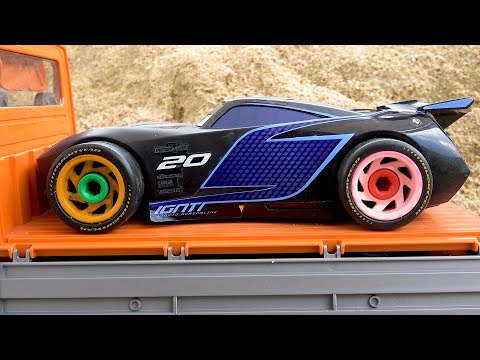 Assemble black disney car fun | Police car rescue tractor story | BIBO STUDIO