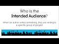 Exploring Author's Purpose and Audience