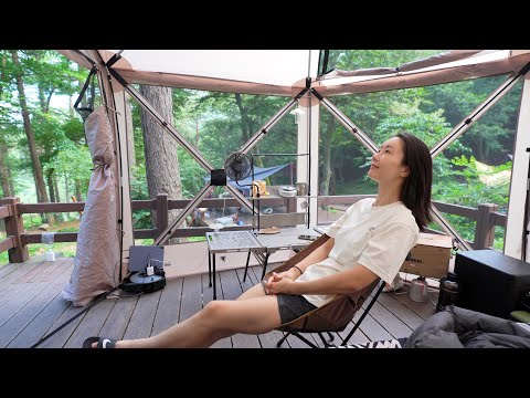 울창한 숲속 솔로캠핑, 수도권에 이런 곳이 있었네요ㅣ그리움 속 마음의 위안과 휴식ㅣ삼계탕에 소맥, 말복 지나니 큰 더위도 지난 것 같아요~ 고생했어요 여름 캠핑ㅣ자연휴양림