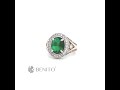 Rosaria Ring Green and White Zircon Stones