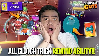 NEW ALL TRICK CLUTCH NEW REWIND & BUBBLE GUN ABILITIES DI BLOCK DASH UPDATE 0.88! - Stumble guys