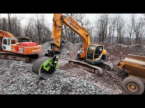 Setting up an excavator screener bucket