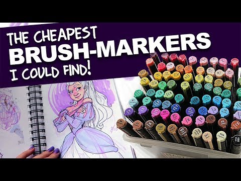 The CHEAPEST BRUSHMARKERS I could find! | MasterMarkers Review | DrawingWiffWaffles