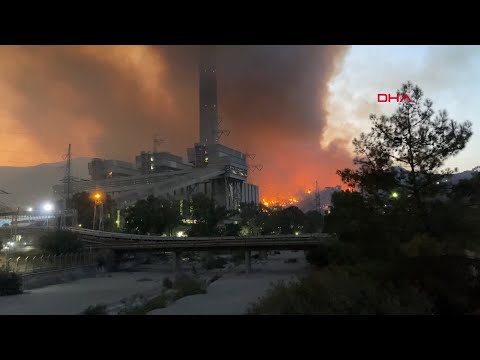 Herkes Seferber Oldu! Alevlerin Sıçradığı Milas'taki Termik Santralden Yeni Görüntüler